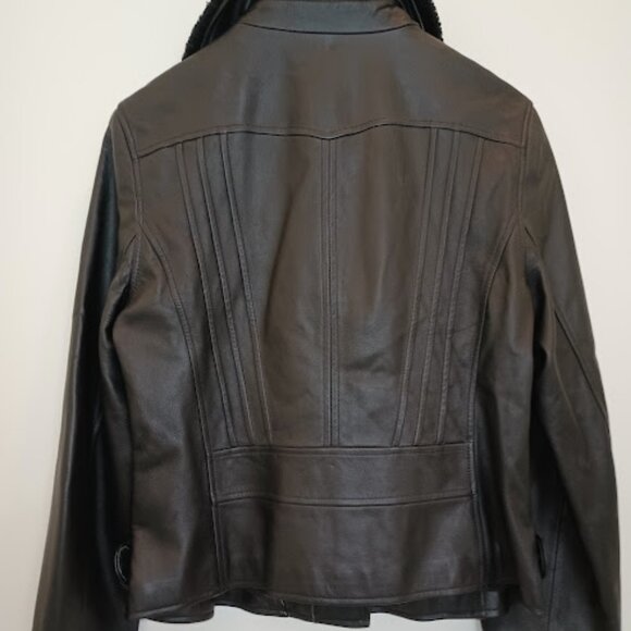 Ralph Lauren women's lamb genuine leather motorcycle jacket size L - Picture 6 of 11